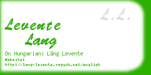 levente lang business card