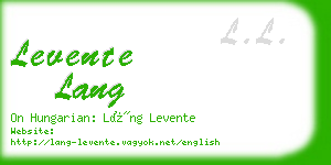 levente lang business card